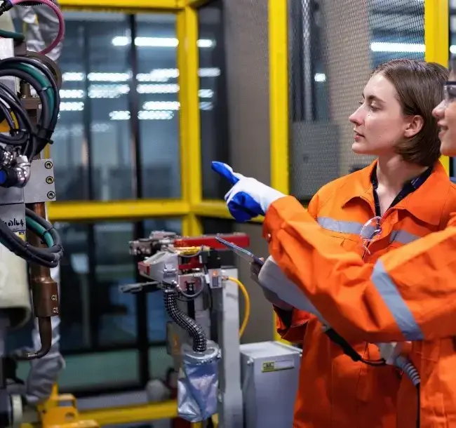 Industrial automation electricians in Melbourne inspecting process control systems