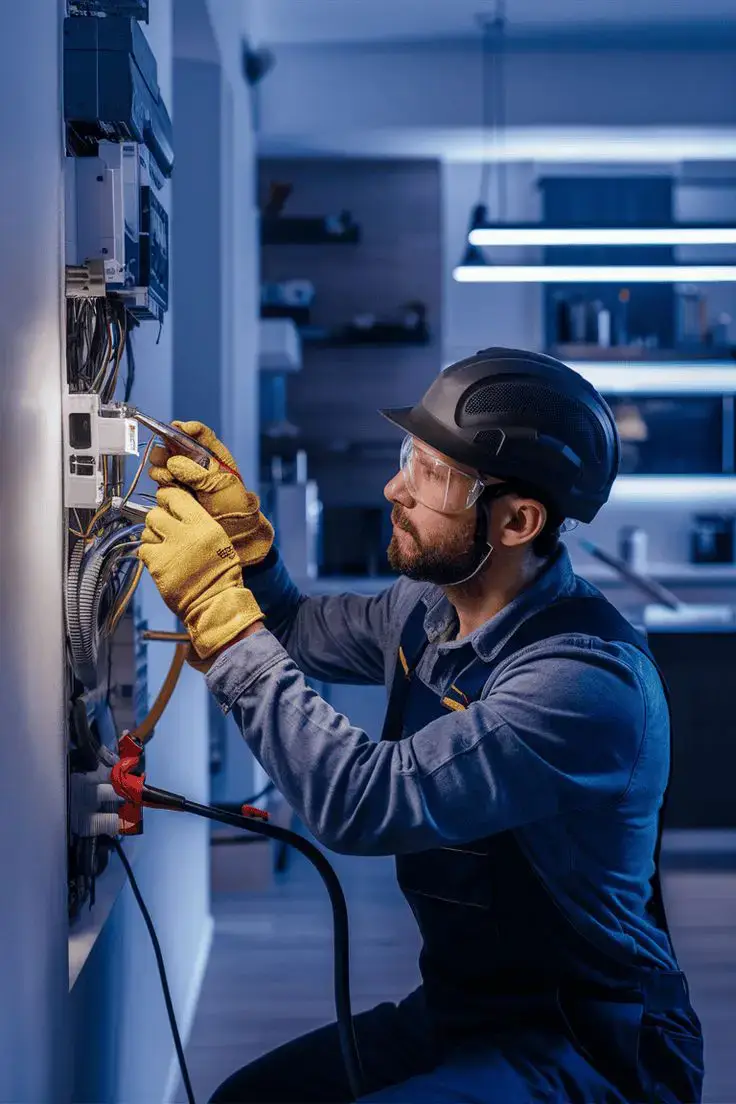 SharkShock licensed electrician in Melbourne, is working on switchboard wiring
